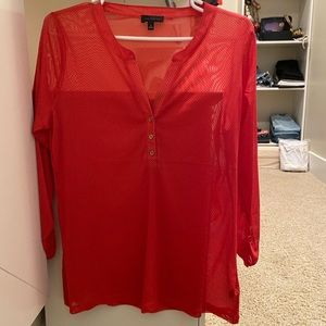 The Limited red and polka dot sheet top
